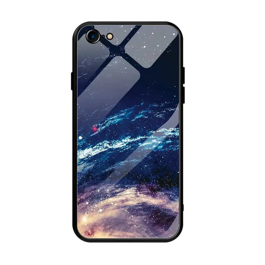 Tempered Glass TPU Phone Case – Shockproof Painted Back Cover for iPhone