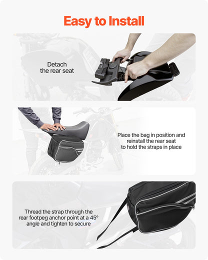 Universal Motorcycle Saddlebag | With Rain Cover And Straps