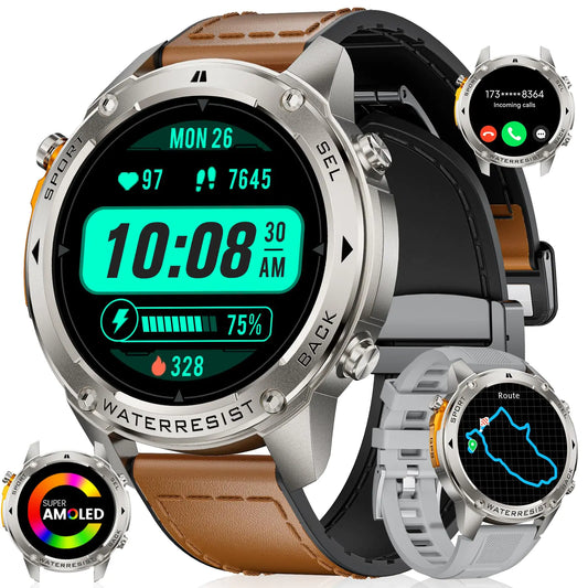LIGE GPS Military Smart Watch for Men – Rugged AMOLED Fitness Tracker with Compass & 170+ Sport Modes