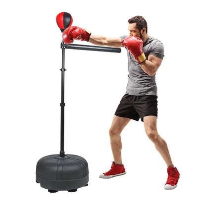 VEOCORE Boxing Bar Boxing Spinning Bar with Punching Bag Boxing Speed Trainer Boxing Training Traget Reflex Speed Bag for Adult Teen - Black & Red