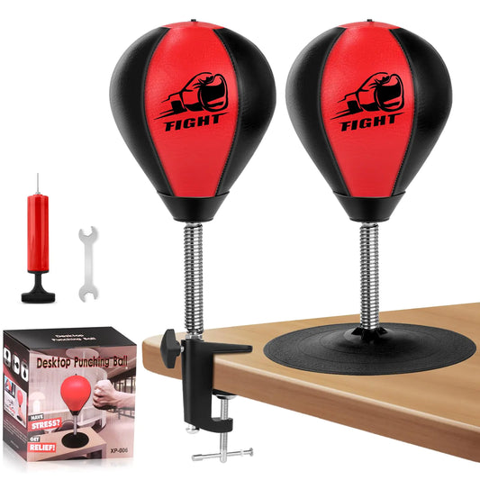 Desktop Punching Bag Stress Relief Boxing Bag Speed Balls Desk Punching Bag Stress Buster-Super Suctions to Your Desk Christmas Thanksgiving White Elephant Gifts for Boss or Coworker